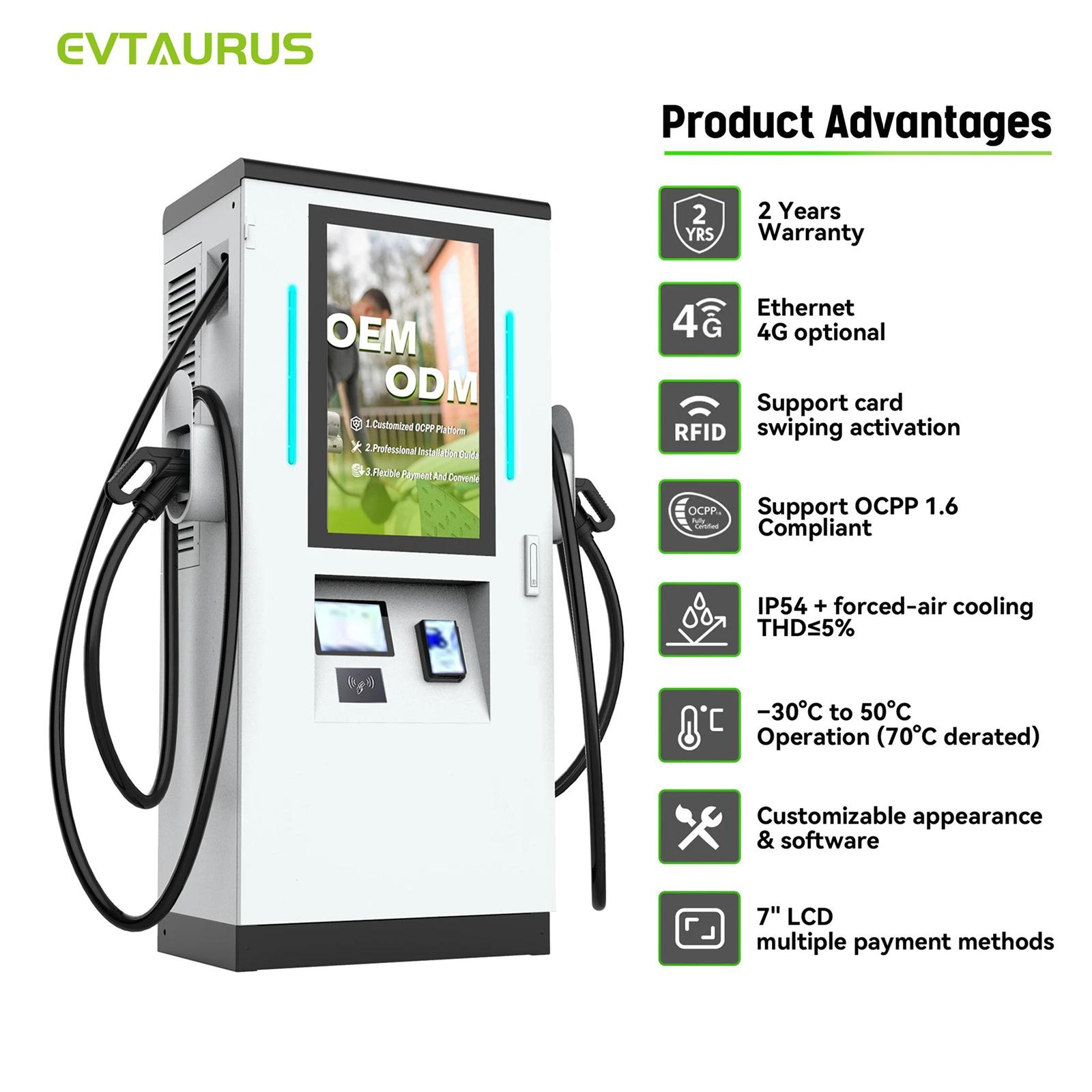 Commercial DC EV Charging Station 120kW/180kW/240kW – EVTAURUS JT40-D - Slide 2