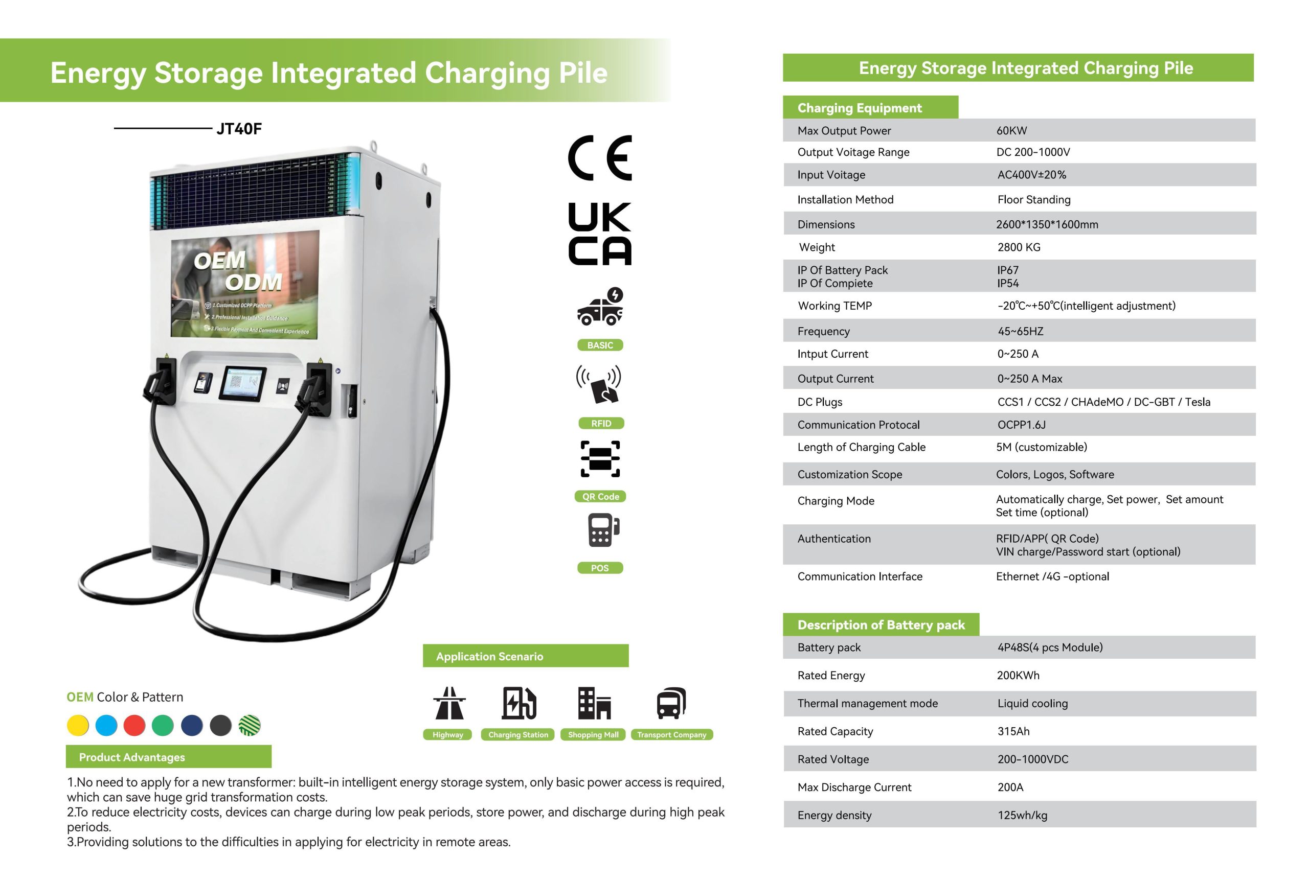 Energy Storage Integrated Charging Pile 60kW – JT40F 200kWh 315Ah - Slide 7